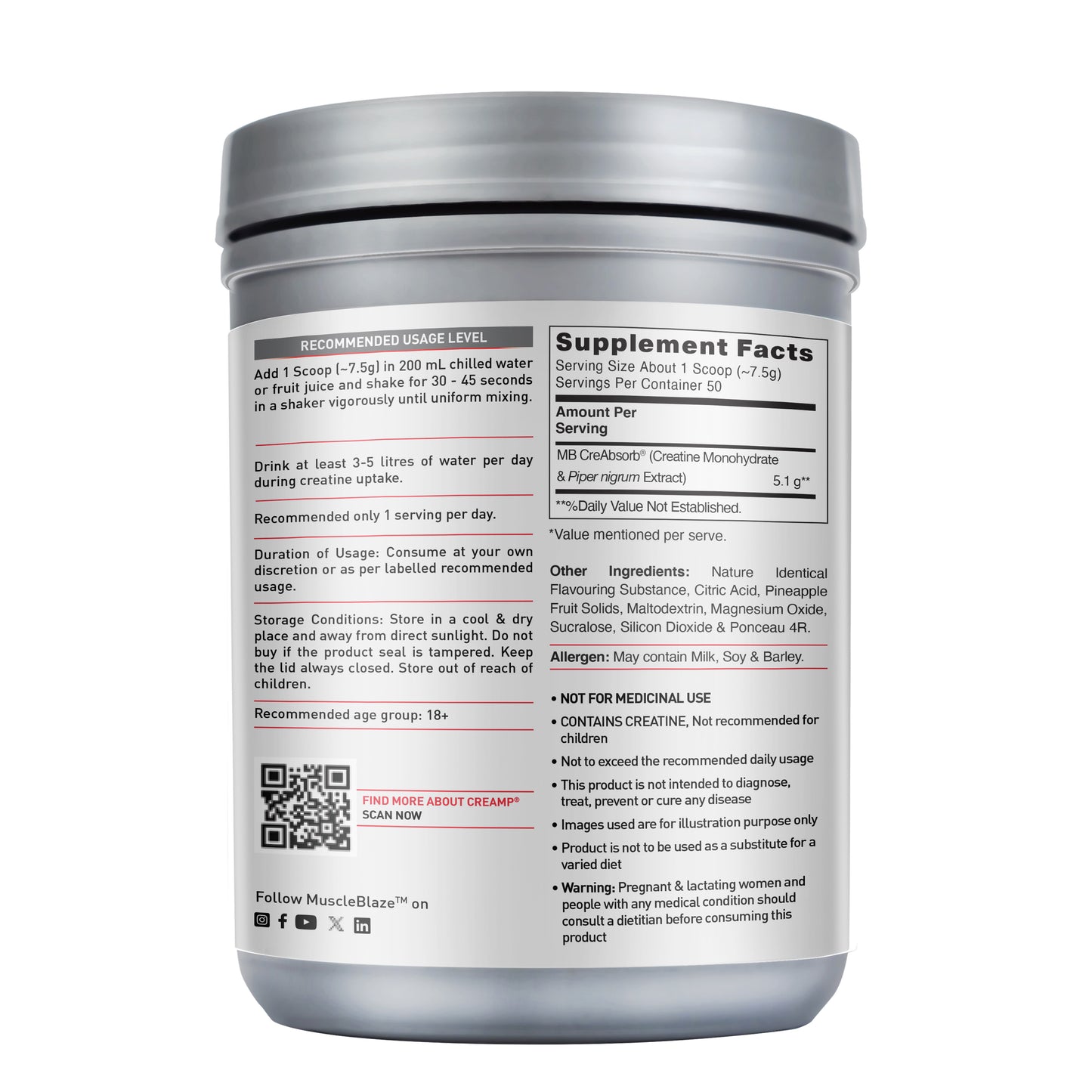 MuscleBlaze Creatine Monohydrate CreAMP